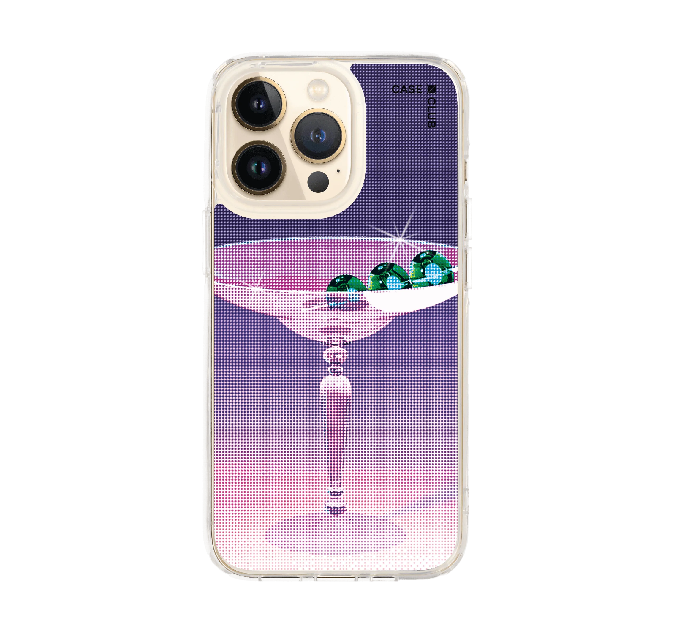 halftone cocktail glass